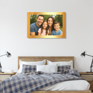 Lienzo Subir tu foto personalizada a un fondo dorado en b