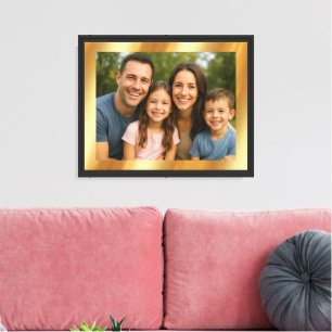 Lienzo Subir tu foto personalizada en fondo dorado