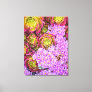 Lienzo Suculentas y flores