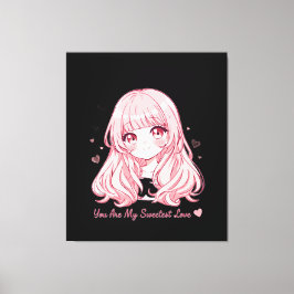 Lienzo Sudadera Anime Cute de San Valentín
