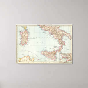 Lienzo Sudliche Halfte, mapa de Italien de Italia del sur