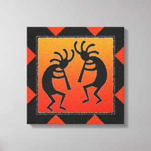 Lienzo Sudoeste que baila el diseño de Kokopelli
