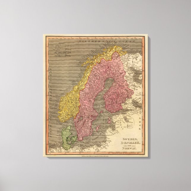 Lienzo Suecia, Dinamarca, Noruega (Anverso)