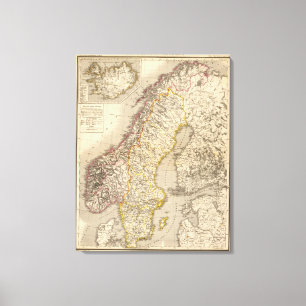 Lienzo Suecia y Noruega