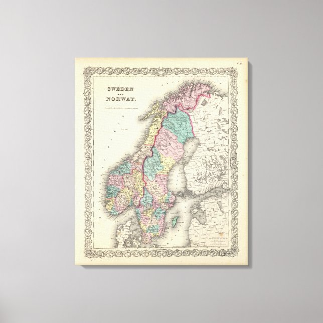 Lienzo Suecia Y Noruega (Anverso)