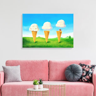 Lienzo Suelo de crema de hielo - Pintura divertida con gl