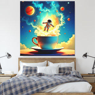 Lienzo Sueño de café astronauta