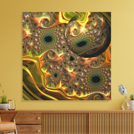 Lienzo Sueño Fractal de Oro Líquido