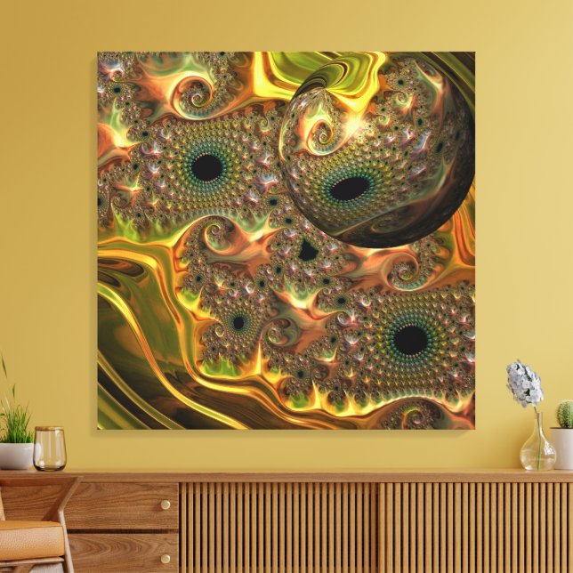 Lienzo Sueño Fractal de Oro Líquido (Insitu (Sala de estar))