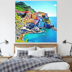 Lienzo Sueños de acantilado: Los colores de Manarola