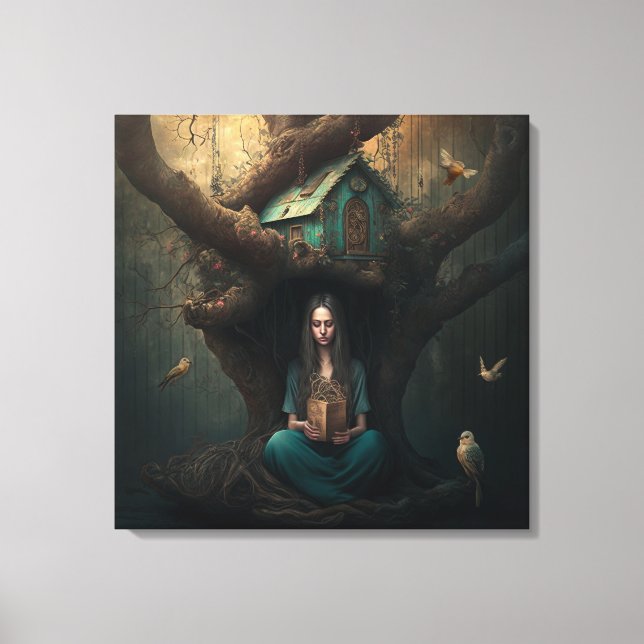 Lienzo Sueños de casa de pájaro (Anverso)