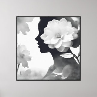 Lienzo Sueños de Magnolia Blanca Moderno Zen Monocromátic