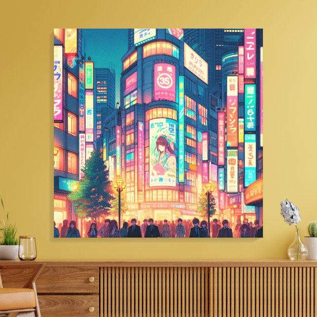 Lienzo Sueños de neón de Shibuya (Insitu (Sala de estar))