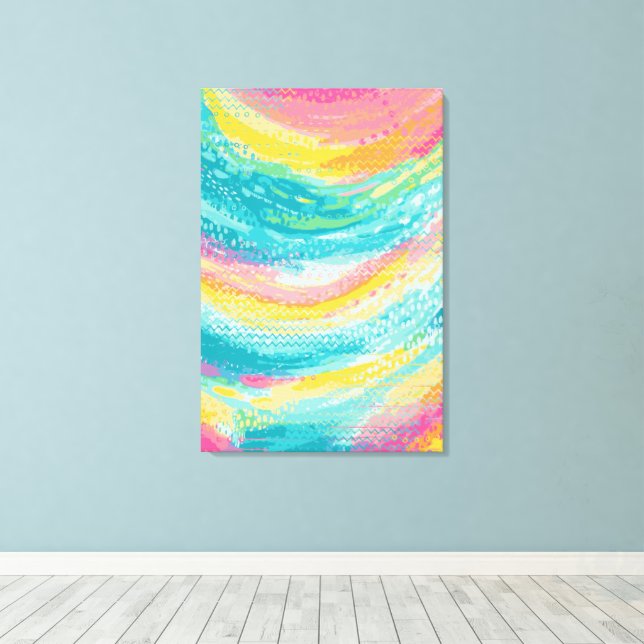 Lienzo Sueños de piscina de marea tropical (Insitu (piso de madera))