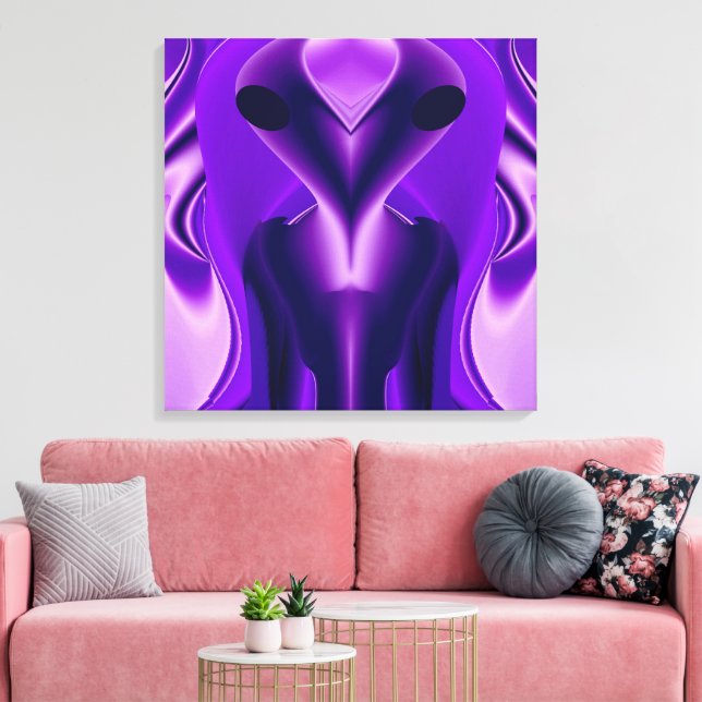 Lienzo Sueños del arcoiris púrpura 3D , Alien (Insitu (Sala de estar))
