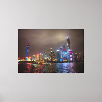 Lienzo Sueños Eléctricos - Línea Futurista de Shanghai, A