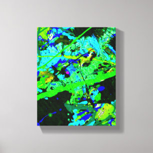Lienzo Sueños extraterrestres verde azul abstracto