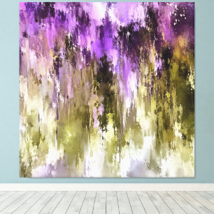 Lienzo Sueños Violetas y Cielos Oliva