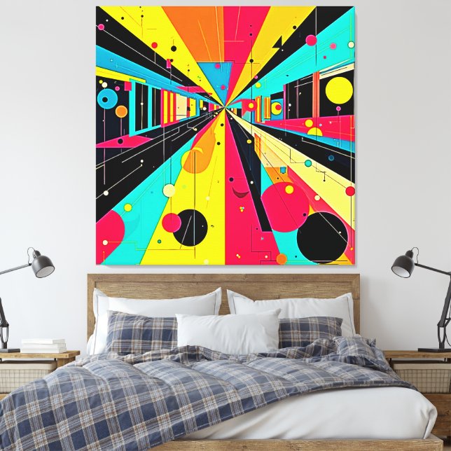 Lienzo Sueños Vivid: Una Odisea Neon (Insitu(Dormitorio))