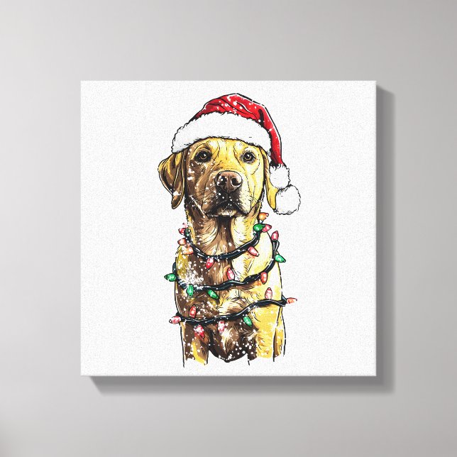 Lienzo Suéter de Navidad de Labrador Retriever Perros Árb (Anverso)