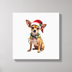 Lienzo Suéter Feo De Navidad Chihuahua Santa Amante De Pe