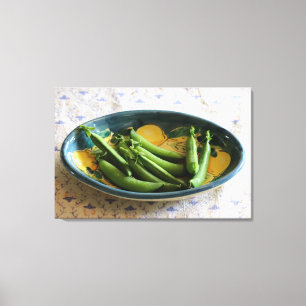 Lienzo Sugar Snap Peas en un Plato