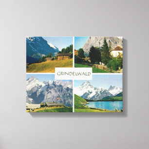 Lienzo Suiza vintage, Grindelwald, Jungfrau