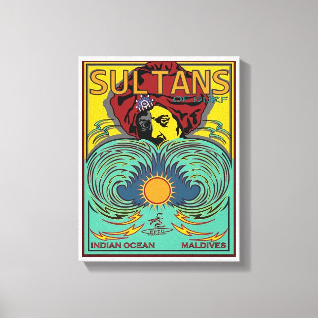 LIENZO SULTANS MALDIVES SUPERFICIE DEL OCÉANO INDIO (Anverso)