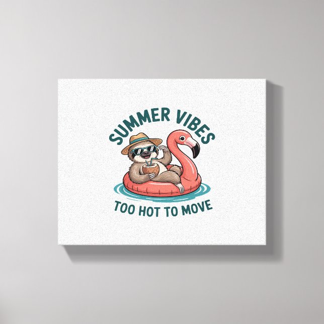Lienzo Summer Vibes Sloth Funny Lazy Float (Anverso)