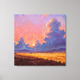 Lienzo Sun Cast - Estilo de paisaje pictórico