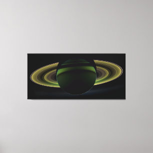 Lienzo Sun que brilla detrás del planeta Saturn que echa