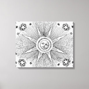 Lienzo Sun Stars Noche de la antigüedad Cielo Medieval Zo