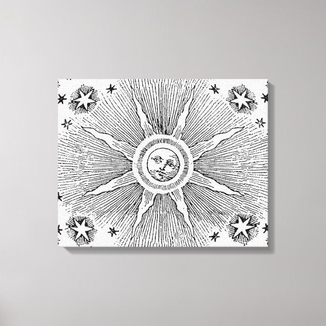 Lienzo Sun Stars Noche de la antigüedad Cielo Medieval Zo (Anverso)