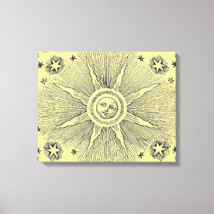 Lienzo Sun Stars Noche de la antigüedad Cielo Medieval Zo