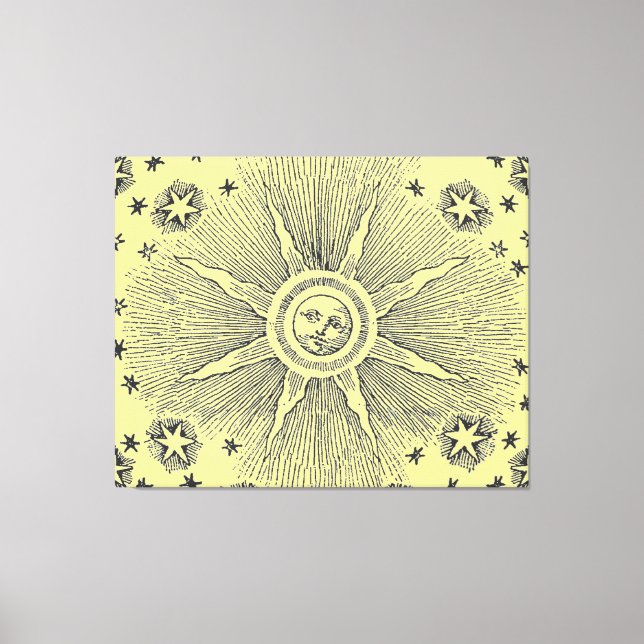 Lienzo Sun Stars Noche de la antigüedad Cielo Medieval Zo (Anverso)