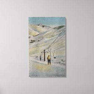 Lienzo Sun Valley, escena de IDMountain, remontes adentro