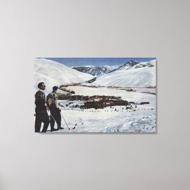 Lienzo Sun Valley, ID - Escena invernal de Sun Valley (Anverso)