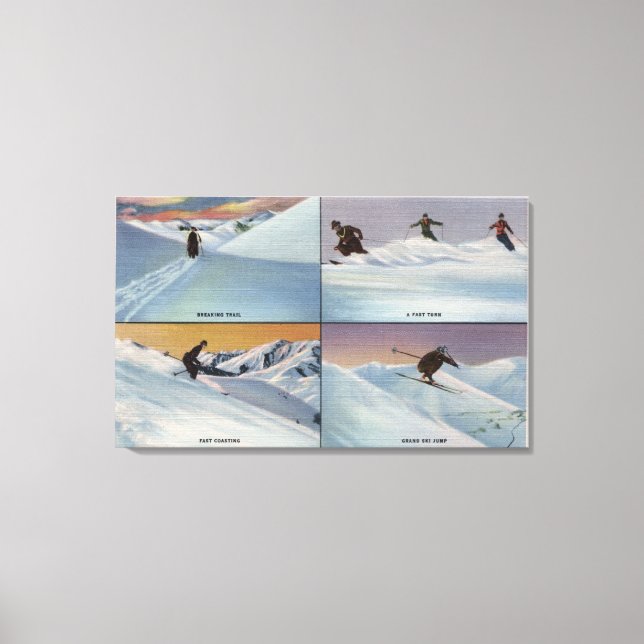 Lienzo Sun Valley, ID - Ski (Anverso)