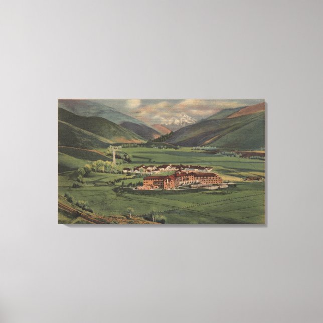 Lienzo Sun Valley, IDVview of Sun Valley Lodge (Anverso)