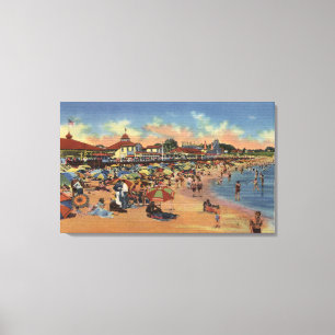 Lienzo Sunbathers y nadadores en paseo marítimo y la