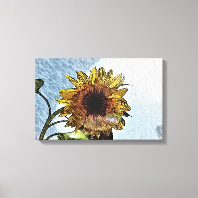 Lienzo Sunflower Digital Modern Art (Anverso)