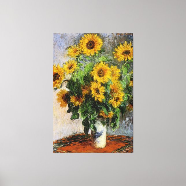 Lienzo Sunflowers, 1881 by Monet. (Anverso)