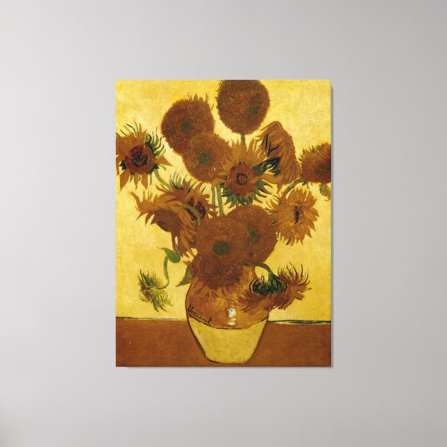 Lienzo Sunflowers: 1888 by Van Gogh (Anverso)