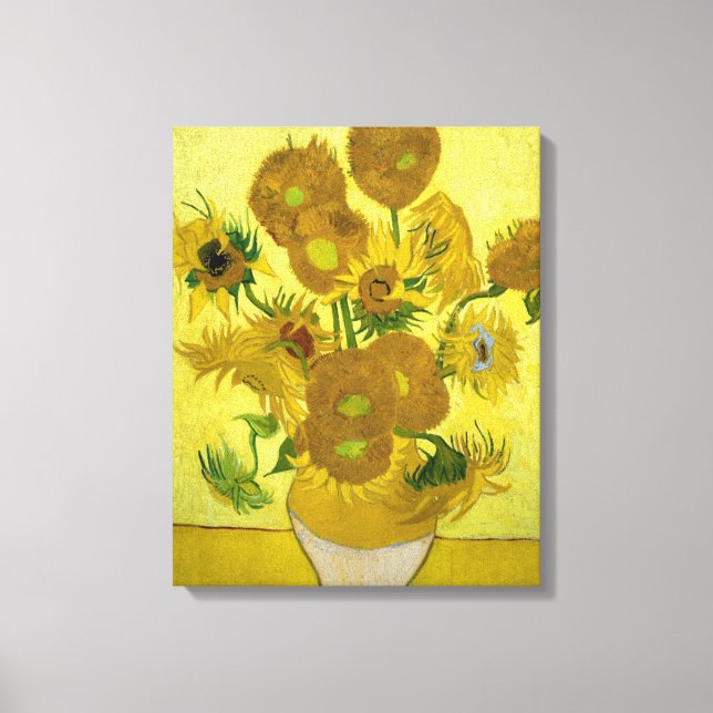 Lienzo Sunflowers de Vincent Van Gogh (Anverso)