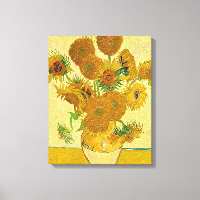 Lienzo Sunflowers de Vincent Van Gogh (Anverso)