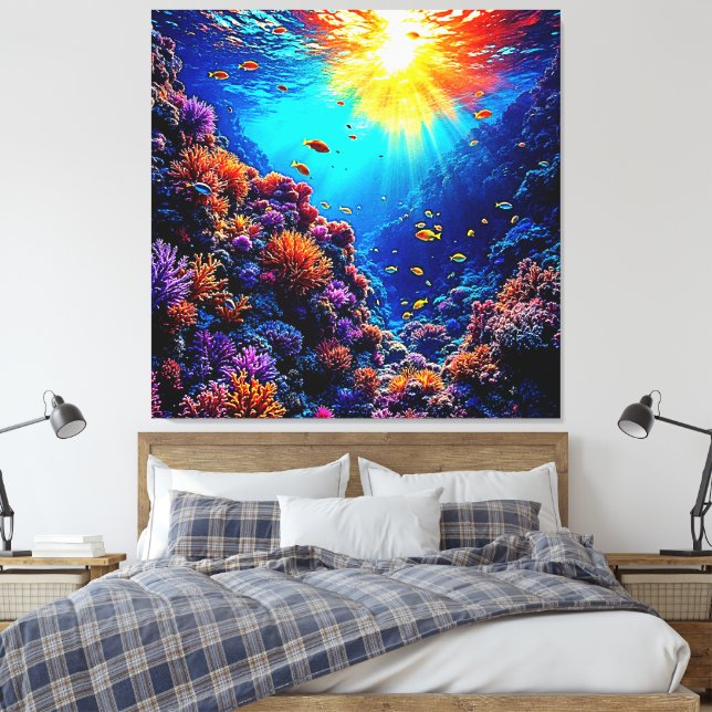 Lienzo Sunlit Coral Reef Wonderland (Insitu(Dormitorio))