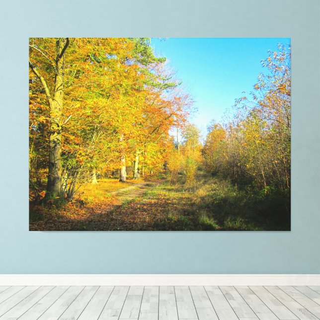 Lienzo Sunny Autumn Forest - (Insitu (piso de madera))