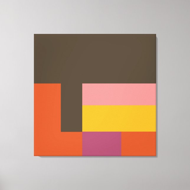 Lienzo Sunny Blocks Brown & Naranja (Anverso)