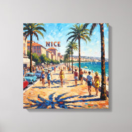 Lienzo Sunny Nice Riviera Promenade Canvas Art