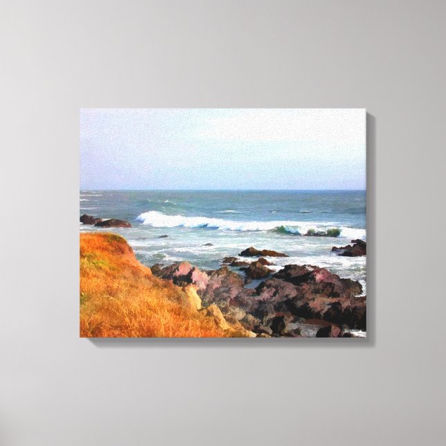 Lienzo Sunny Ocean Shoreline Cambria California (Anverso)